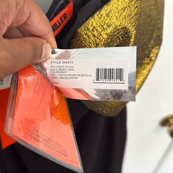 Simon Miller Dali Strapless Crepe Maxi Dress – Black & Gold (Size 4, NWT) - Picture 7 of 8